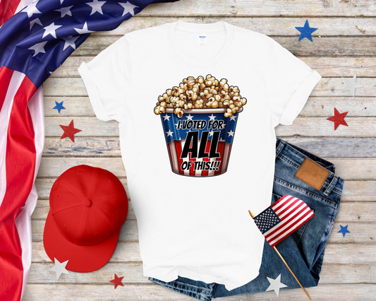I Voted For All of This Popcorn Softstyle Tee Shirt