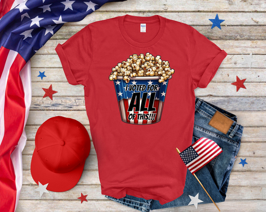 I Voted For All of This Popcorn Softstyle Tee Shirt